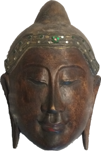 Masque de Bouddha en bois