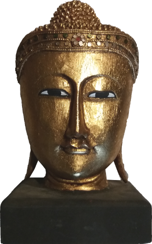 Tête de Bouddha en bois